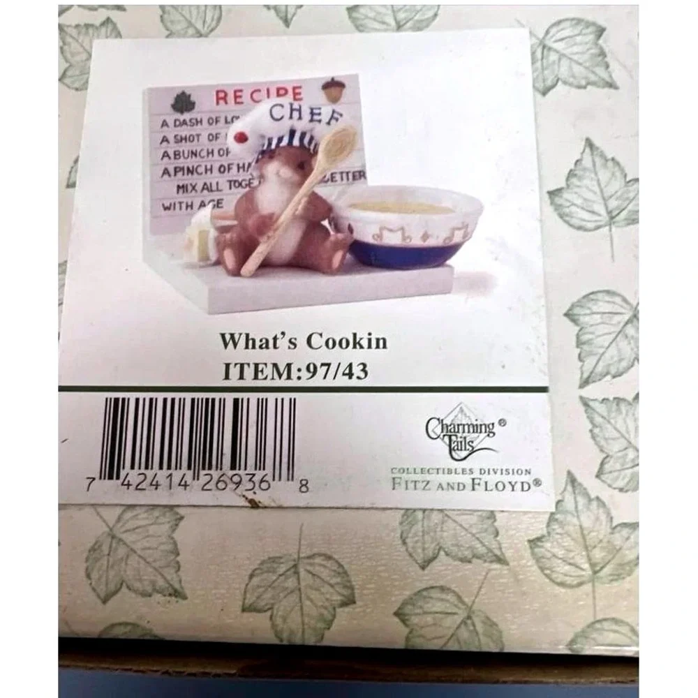 New Charming Tails 97/43 WHAT'S‎ COOKIN Mouse Chef in Orig Box Fitz And Floyd